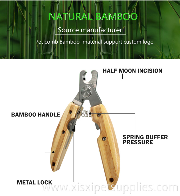 Factory Wholesale New Design LOW MOQ Bamboo Wood Pet Cat Dog Nail Clipper
